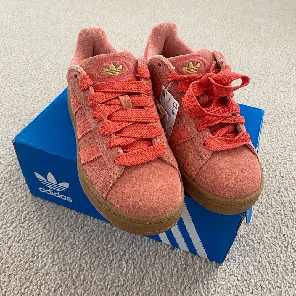 Adidas Campus 00s Women Pink Sneakers with Suede Texture and Gum Sole Size 6